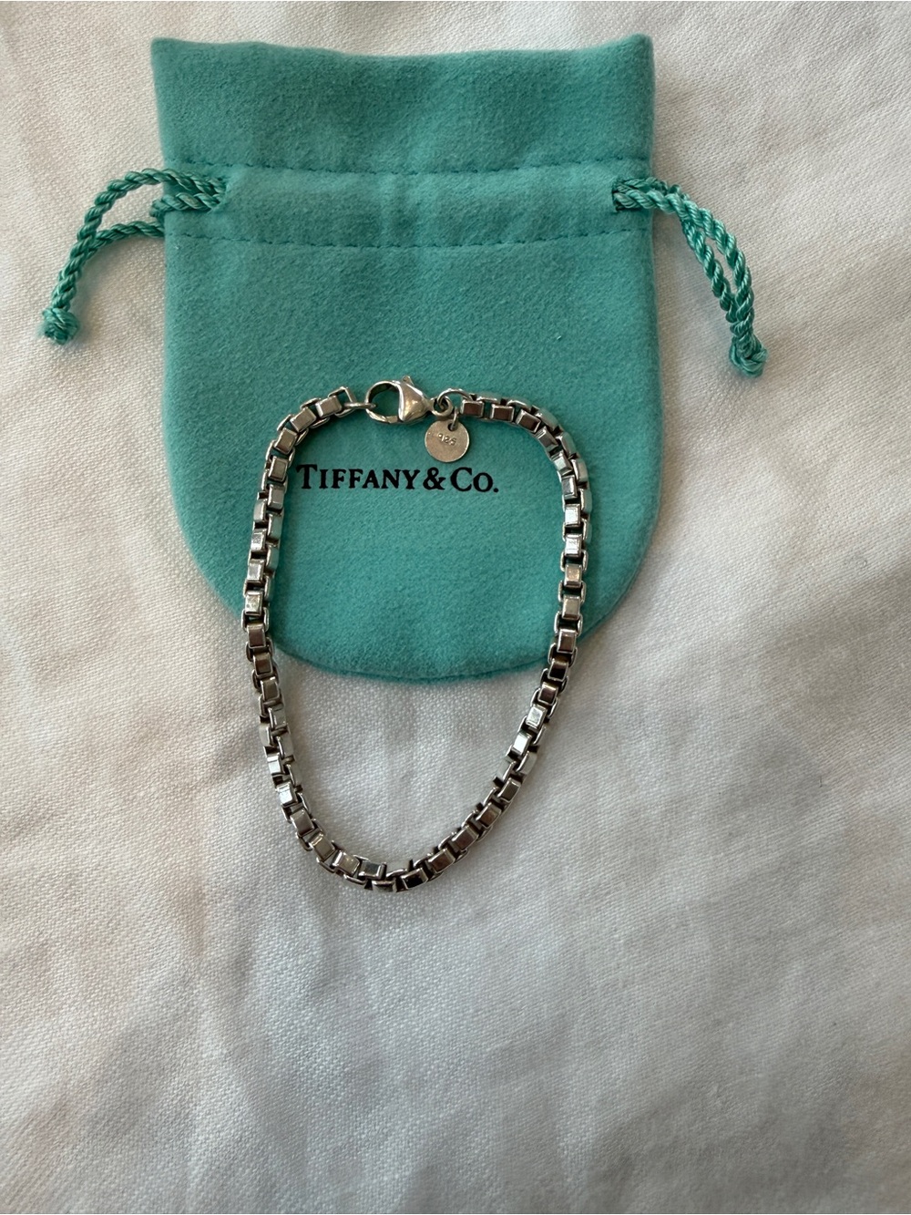 Tiffany sterling silver Venetian bracelet and pouch